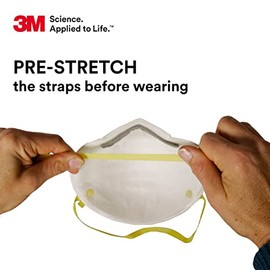 3M 8210 Respirador de partículas, N95, paquete de 20 respiradores desechables, aprobado por NIOSH, diseño estilo copa de dos correas, ligero con espuma acolchada para la nariz