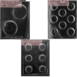 LARGE PEANUT BUTTER CUP Chocolate Candy Mold With Molding Instruction -set of 3