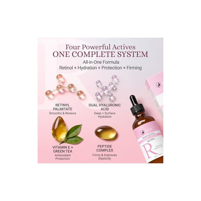 Sylk Retinol Serum for Face with Hyaluronic Acid and Vitamin