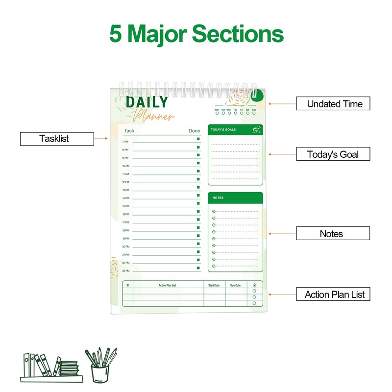 To Do List Notebook Daily Planner A5 CheckList Pad 52