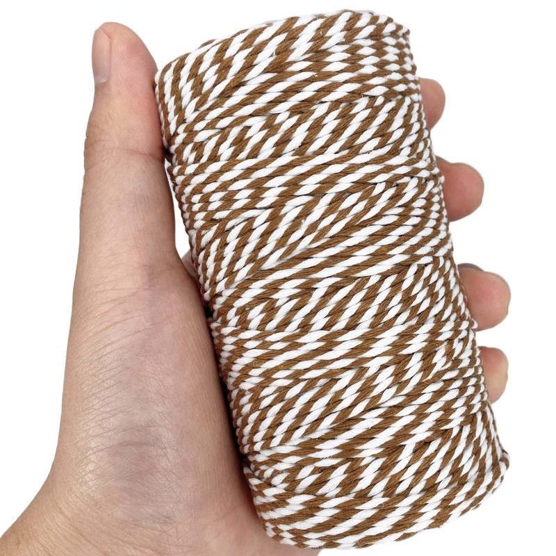 Cotton Twine Brown and White Baker String 2mm Thick 328