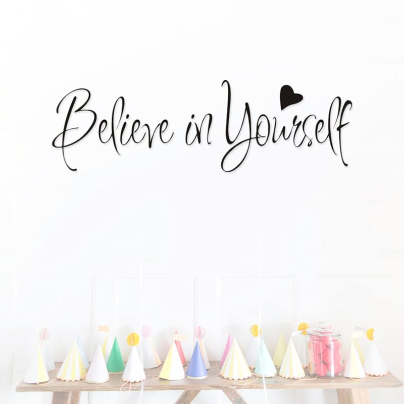 VOSAREA Believe in Yourself Wall Sticker Black for Living Room