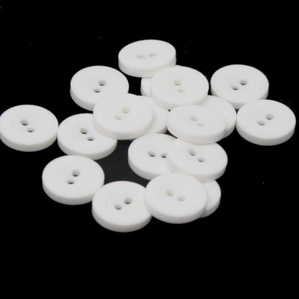 BIG-SAM Laundry Buttons, White, Diameter 15, 17 or 18 mm,