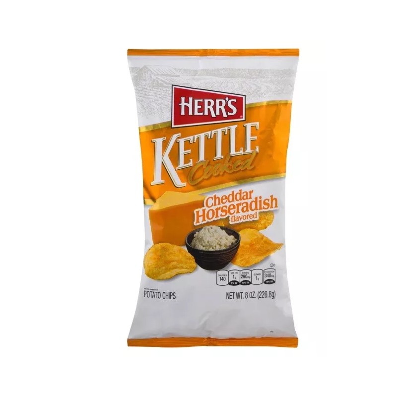 Herr's Sacos de 7,75 oz Herr's Kettle cozidos cheddar rábano