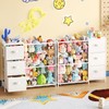 Metal Stuffed Animal Storage Organizer with 3 Fabric Drawers, 28"