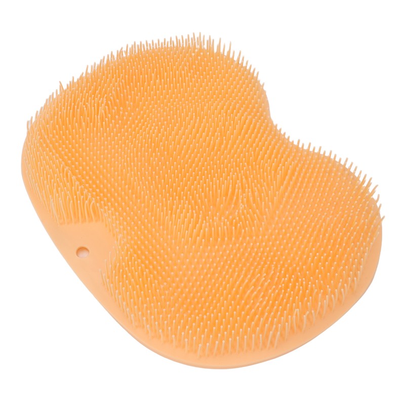 Foot Scrubber Massager with Suction Cups Orange Soft Foldable Shower