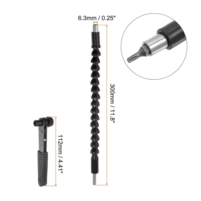 TOP-VIGOR 24Pcs Flexible Drill Bit Extension Kits, Screwdriver Bit Set,