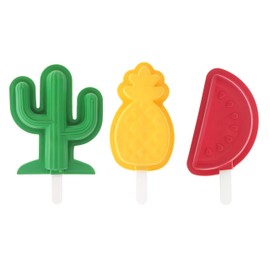 Set of 6 DIY Ice Lollies with Stick - Pineapple, Cactus, Watermelon