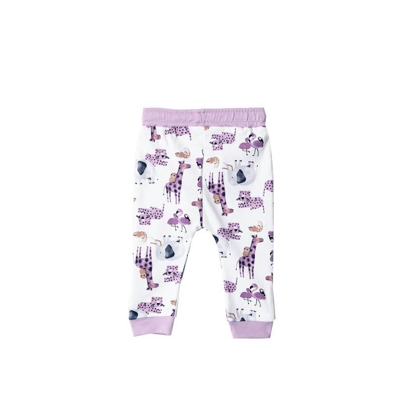 Kidddio Baby and Toddler Girl 2-Pack Pants Cotton Elastic Waist