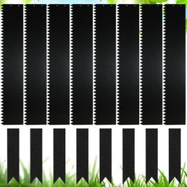 Weysat 8 Pcs Pre Rusted Metal Steel Landscape Edging 40 x 8 Inch Garden Edging Border Decorative Lawn Edging Border with 8 Pcs Edging Strips for Outdoor Yard(Black)