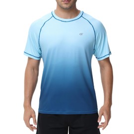 Satankud - playera hawaiana con protección solar UPF 50+ para hombre, azul, Large