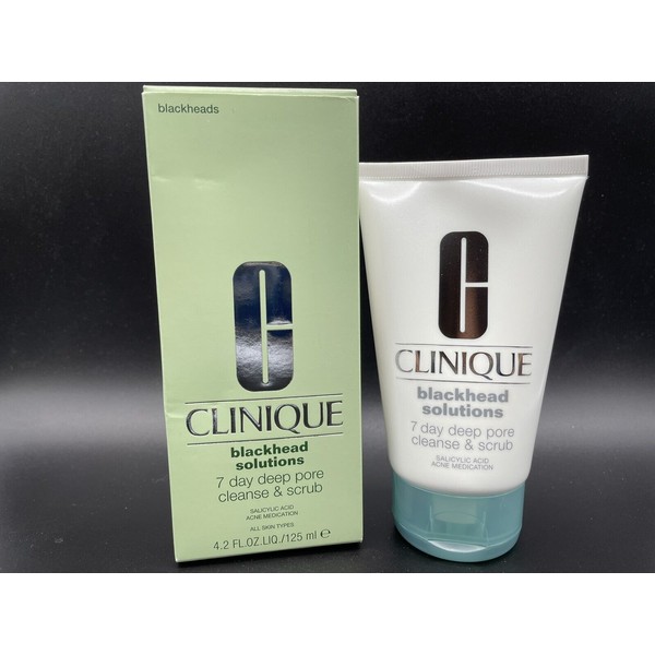 Clinique Blackhead solutions 7 Day Deep pore Cleanse and Scrub 4.2 oz NEW in Box