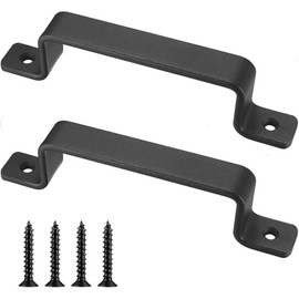 Sliding Barn Door Handles Black 7.4" Sliding Barn Door Handles - Durable Garage Door Pull Handles for Interior and Outdoor Use, Perfect for Sliding Barn Doors, Closets, Sheds, and Gates (Black 2pcs)