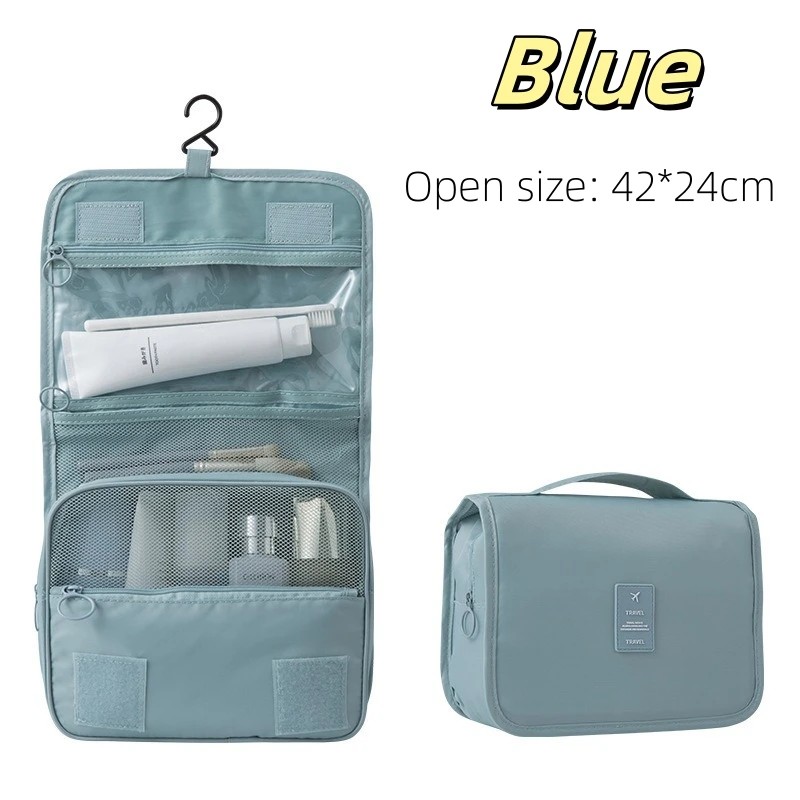 Hanging Toiletry Bag for Travel – Foldable Polyester Organizer with