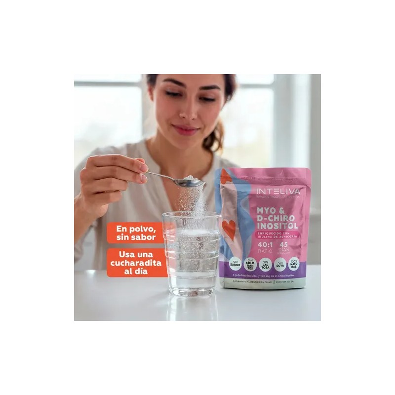 Inteliva Myo & D-chiro Inositol 40:1 Con Inulina En Polvo