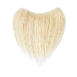 Meiverah Frontal Hairpiece for Men Light Blonde Hair Extension Hairline Loss Straight Tape in Human Hair Toppers Replacement Toupee (0.78"x6.3", 6", Blonde)