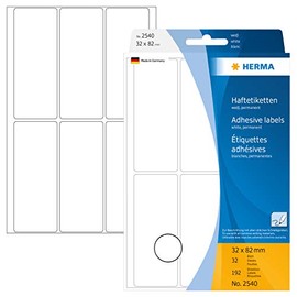 HERMA 2540 Multi-purpose labels 32x82 mm white paper matt hand inscription 192 pcs.
