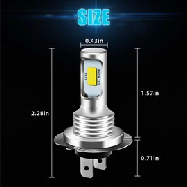 Edearkar H7 LED Headlight Bulb (4-Pack) H7 80W 3570 2SMD 6000K High Bright Decoding Light Car LED Fog Light Motorcycle Light for Car Motorcycle