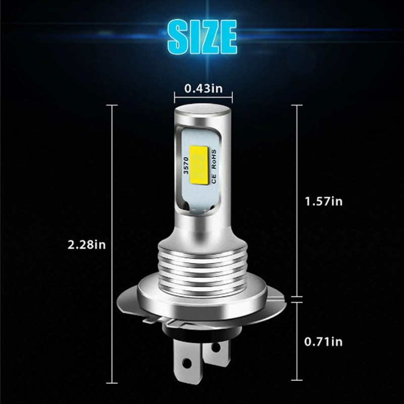 Edearkar H7 LED Headlight Bulb (4-Pack) H7 80W 3570 2SMD