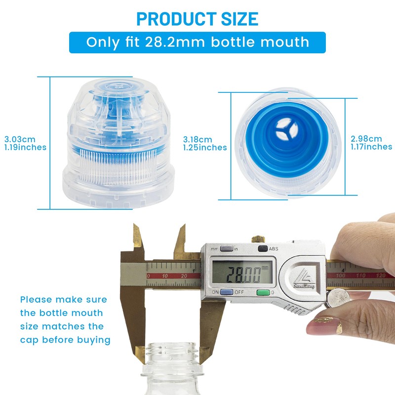 Amviner 28mm Push Pull Cap, Replacement Water Bottle Flip Tops