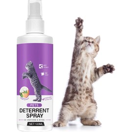 Cat Deterrent Spray, Natural Safe Cat Repellent Indoor Spray for Furniture, Effective Training Aid for Pet Behavior Training, Prevent Cats Scratching Plants & Furniture, Non-Toxic