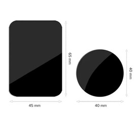 2 Placas De Metal para Teléfono Soporte Magnético 2 Piezas 1 Redondas 1 Rectangulares