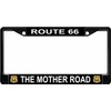 Route 66 The Mother Road Black License Plate Frame