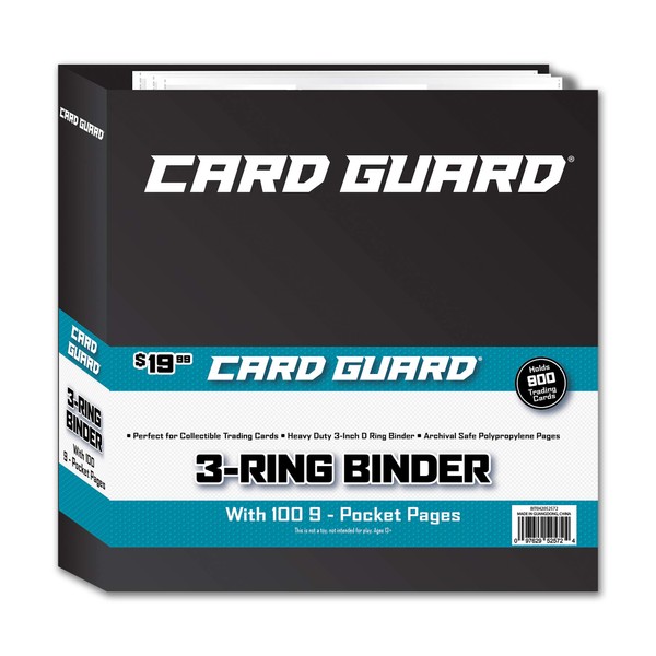 CardGuard Premium 3-Ring 3" Card Binder Including 100 Starter Series 9-Pocket Pages