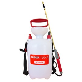 TABOR TOOLS 1.3 Gallon Lawn and Garden Pump Pressure with Pressure Relief Valve, Adjustable Shoulder Strap, Telescopic Adjustable Wand and Extra Set of Seals. N50TA.