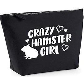 Hippowarehouse Crazy hamster girlprinted make up cosmetic wash bag 18x19x9cm