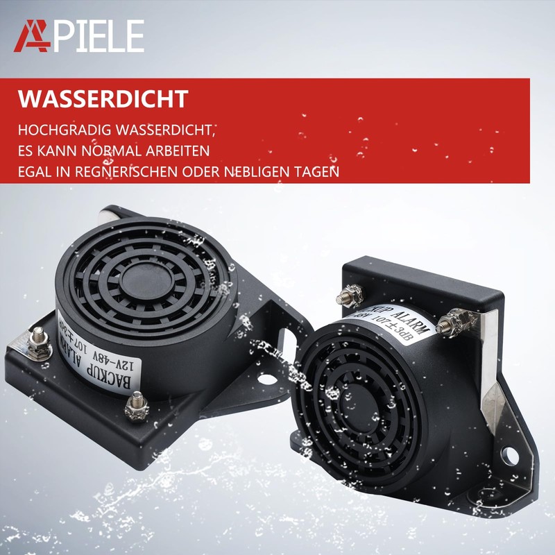 APIELE Truck Reverse Alarm 12V-48V 107±3DB, Waterproof Reversing Alarm for