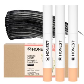 Honest Beauty 2-in-1 Extreme Length Mascara  Lash Primer 3-Pack  Vegan  Cruelty Free  0.27 fl oz each (pack of 3)                                     