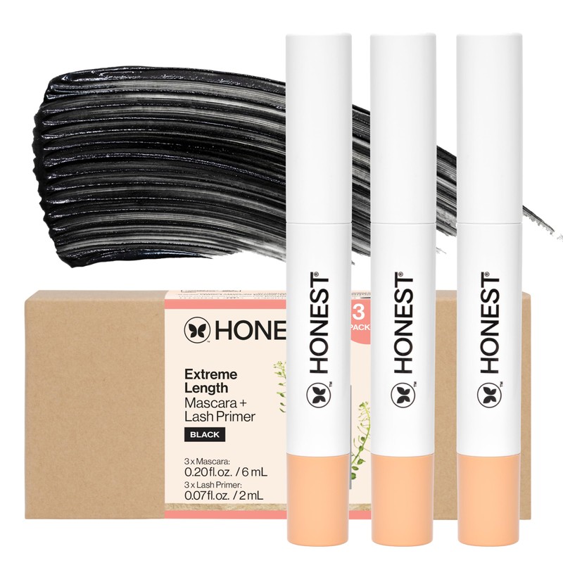 Honest Beauty 2-in-1 Extreme Length Mascara Lash Primer 3-Pack Vegan