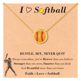 Softball Gifts, Softball Necklace Accessories Teen Girls Stuff Jewelry Gifts for Girls 8-12 Women Player Team