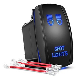 GOOACC GOOACC SPOT Lights Rocker Switch Led Light Bar Switch 5Pin Laser On Off switches 20A 12V 10A 24V Switch with Jumper Wires Set for Cars Trucks RVs,2 Years Warranty