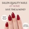 Press On Nails Short Almond Red Nails with Glossy French