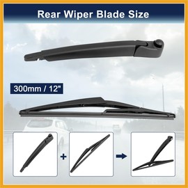 Partuto Rear Windshield Wiper Blade Arm Set for Honda Civic Hatchback 01-05 Replacement