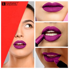 Krayons Cute Pop Matte Lipstick, Waterproof, Longlasting, French Rose, Cherry Maroon, 3.5gm Each (Pack of 2)