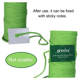 golo Cotton Cord Macrame Yarn 3mm x 109 Yards Macrame Cord Colorful Cotton Craft Cord for Wall Hanging, Plant Hangers, Crafts, Knitting