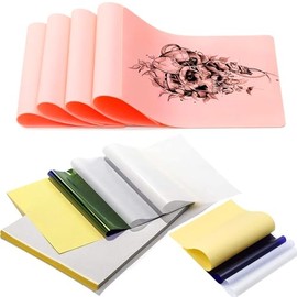 RunFar shop 35 Sheets Tattoo Accessories Tattoo Transfer Paper Tattoo Stencil Paper DIN A4 for Temporary Tattoo Stencils Plus Pack of 10 Tattoo Practice Skin