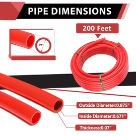 EFIELD 3/4 Inch 200 Ft Pex-b Pipe/Tubing (NSF Certified) Red for Potable Water-Plumbing Application with a Pipe Cutter (3/4-Inch, Red)