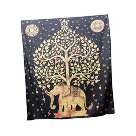 TEHAUX Elephant Tapestry Decoration Carpet Sofa Backdrop Elephant Pattern Tapestry Background Drop Photography Prop Wall Tapestry Yellow