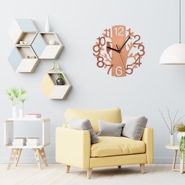 Rustic Farmhouse Wall Clock 9inch Wooden Bird Design Silent Non Ticking Wall Clocks Battery Operated Decorative Wall Clock for Home Kitchen Living Room Office Bedroom(#2)