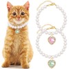Mxxipp 2pcs Pearl Collar for Cat Puppy, Small Cute Heart
