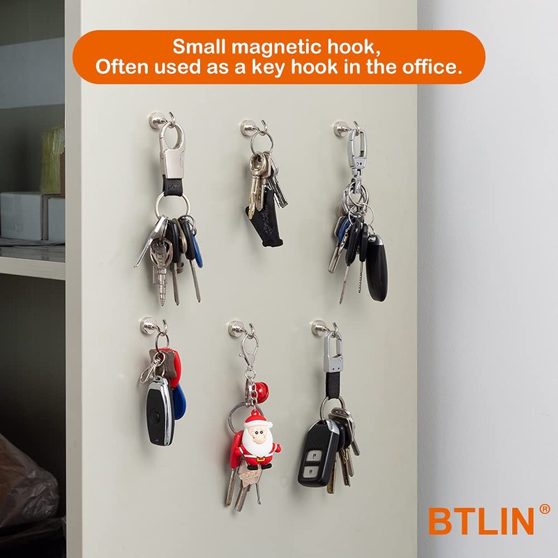 BTLIN Magnetic Hooks, Small Strong Neodymium Hook Magnet, 15 mm