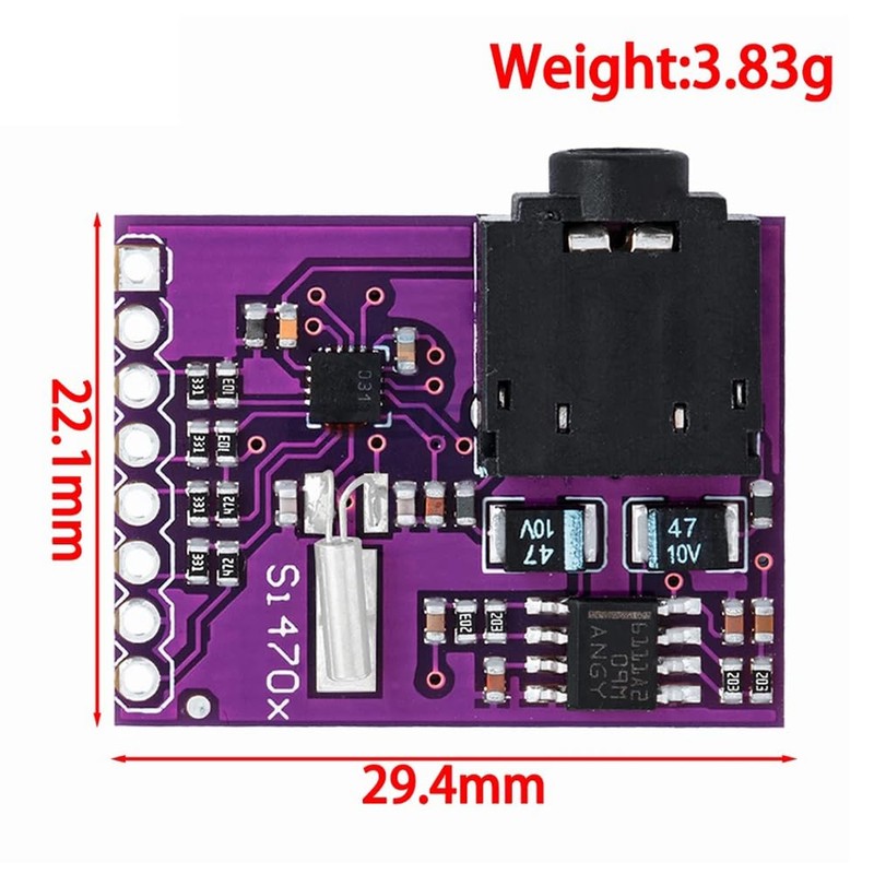 Si4703 RDS FM Radio Tuner Evaluation Breakout Module for Arduino