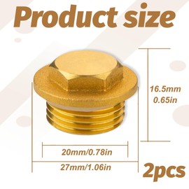 2 x blanking plugs, 1/2 inch, brass plugs, 1/2 inch, blanking plugs, water pipe, sealing cap with rubber ring for pipe connection, heating, drinking water system