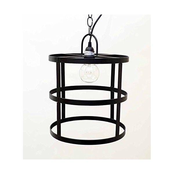 Cylinder Frame Hanging Lamp with Socket Set & 3 Feet