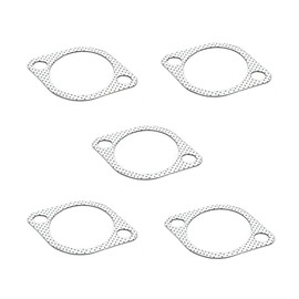 Exhaust Gasket, Pack of 5 Pipe Exhaust Flange Gasket, 3 Inch ID High Temperature Exhaust Gasket, Wear Resistant for Turbo Manifold Drain Pipes, Downpipe Manifold Collector Flange Seal 2 Bolts (77 mm)