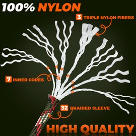 Votoko Pack of 6 33 ft/10 m Paracord 4 mm, Paracord Cords, 7 Core Strands Nylon Rope, Reepcord Holds up to 250 kg / 550 LB, Ideal for Outdoor Survival Camping Crafts Bracelet Dog Lead